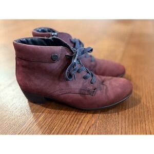 Bussola Mulberry Suede Ankle Boots Women's Sz 38 US 8